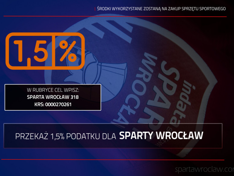 Przekaż 1,5% podatku dla Sparty Wrocław!